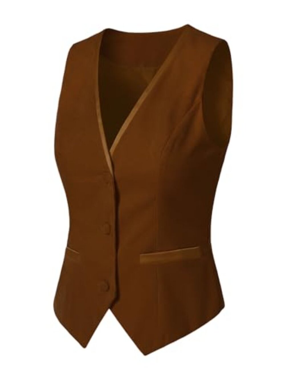 Vintage Velvet Sleeveless Waistcoat V-Neck Button Front Women's Vest
